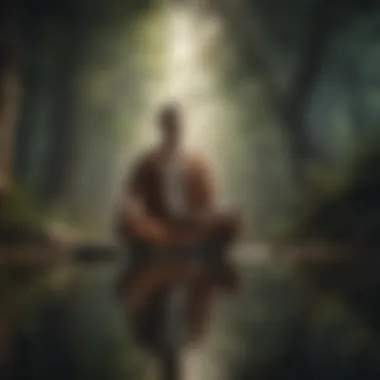 A person meditating in a peaceful environment