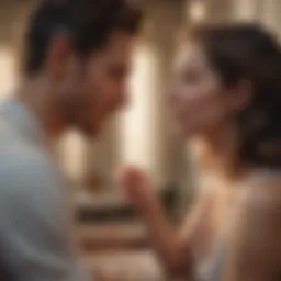 A couple sharing a heartfelt moment, immersed in deep conversation.