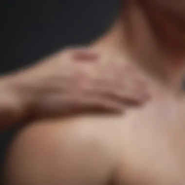 Conveying Understanding and Compassion A close-up of a gentle hand on a shoulder, conveying understanding and compassion