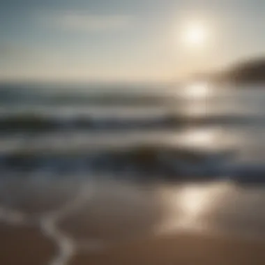 Symbolizing Healing and Tranquility A serene landscape with gentle waves symbolizing tranquility and healing